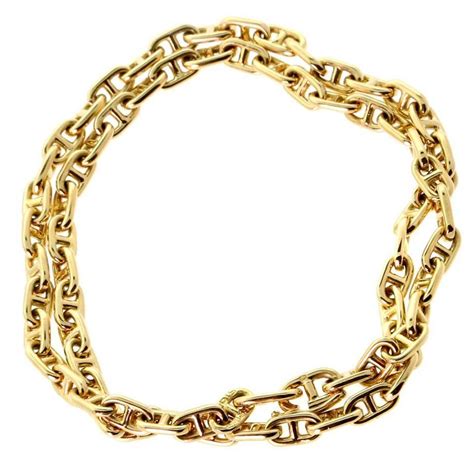 hermes gold necklaces|Hermes gold chain necklace.